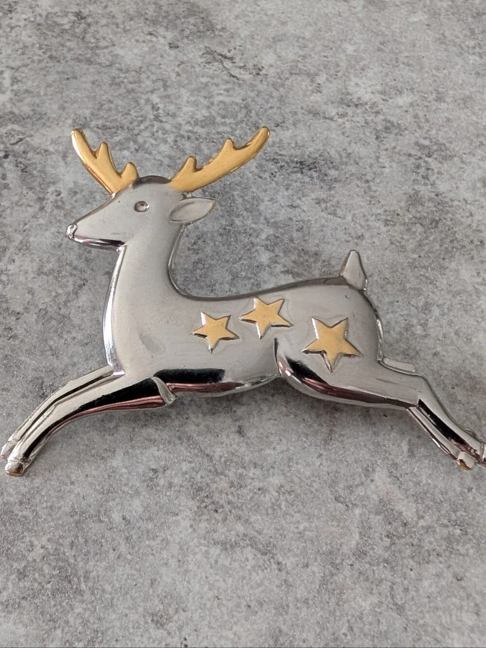 Vintage Hallmard CDS Leaping Reindeer Brooch